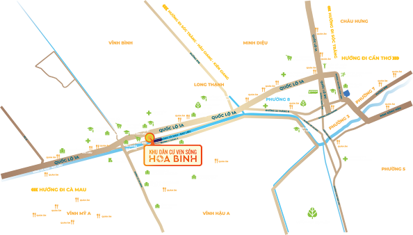 Hoà Bình Riverside là dự án khu dân cư kiểu mẫu đầu tiên của TT. Hoà Bình
